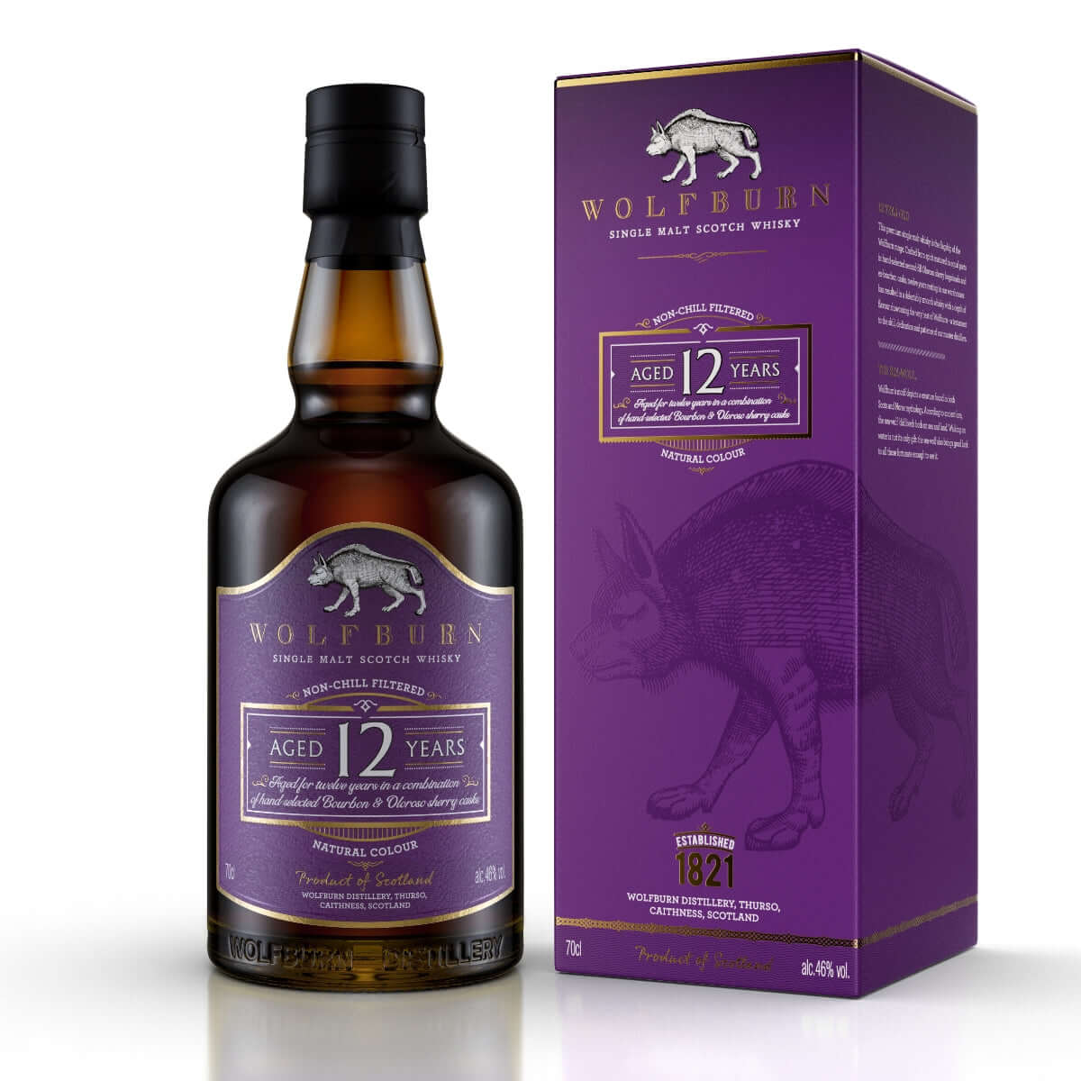 Whisky Wolfburn 12 Jahre - Single Malt - 0,7l vol.46%