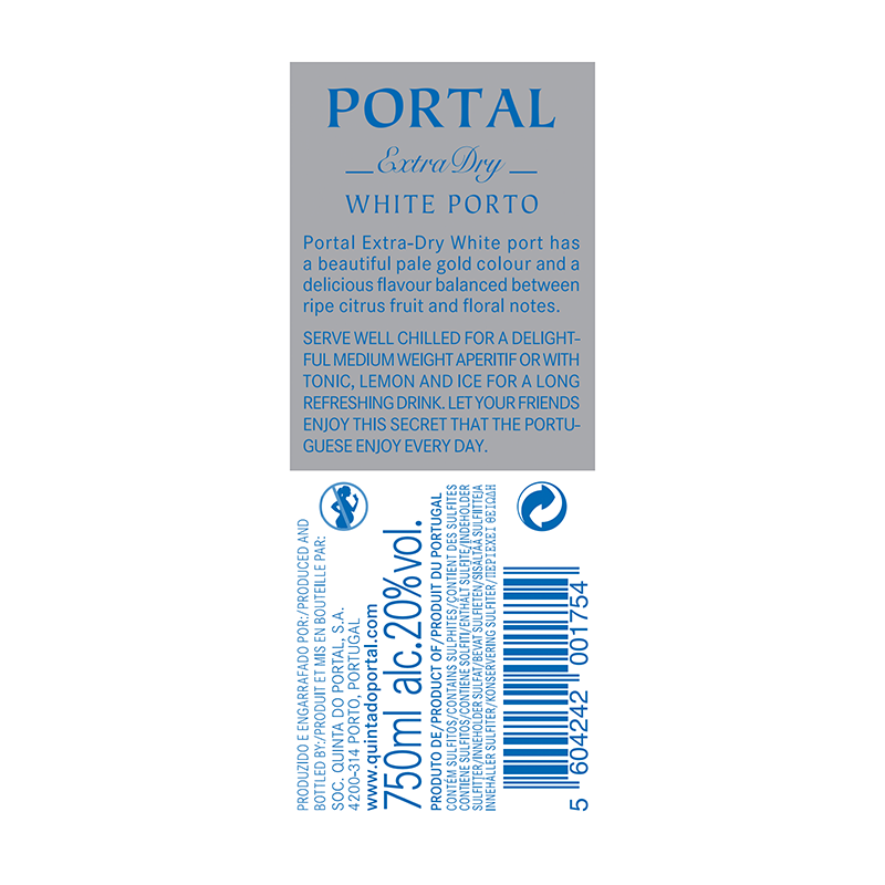 Portal extra dry White Porto - weißer Portwein 0,75l - 20 %vol.