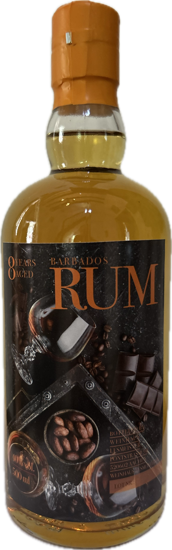 Rum Barbados 8 Jahre -Solera Reserva- 0,5l - 40% vol.