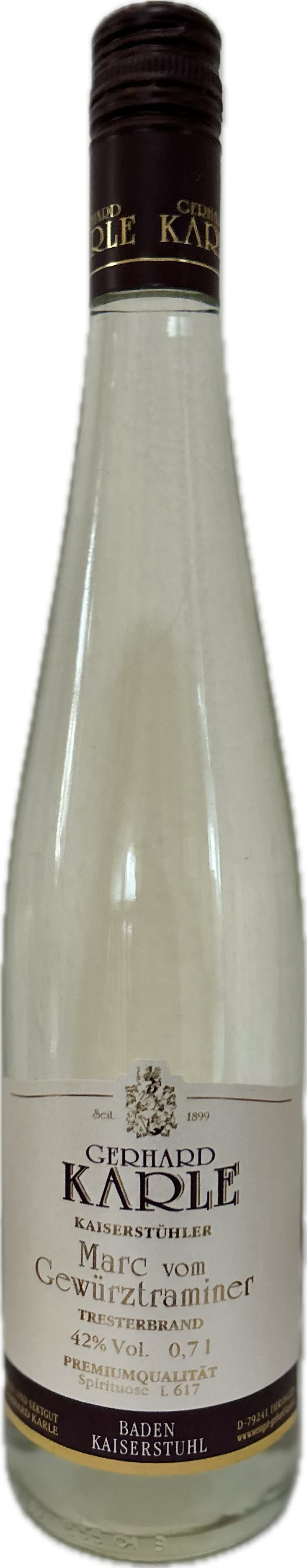 Marc vom Gewürztraminer / Trester - Karle - Obstbrand 0,7l - 42 %vol.