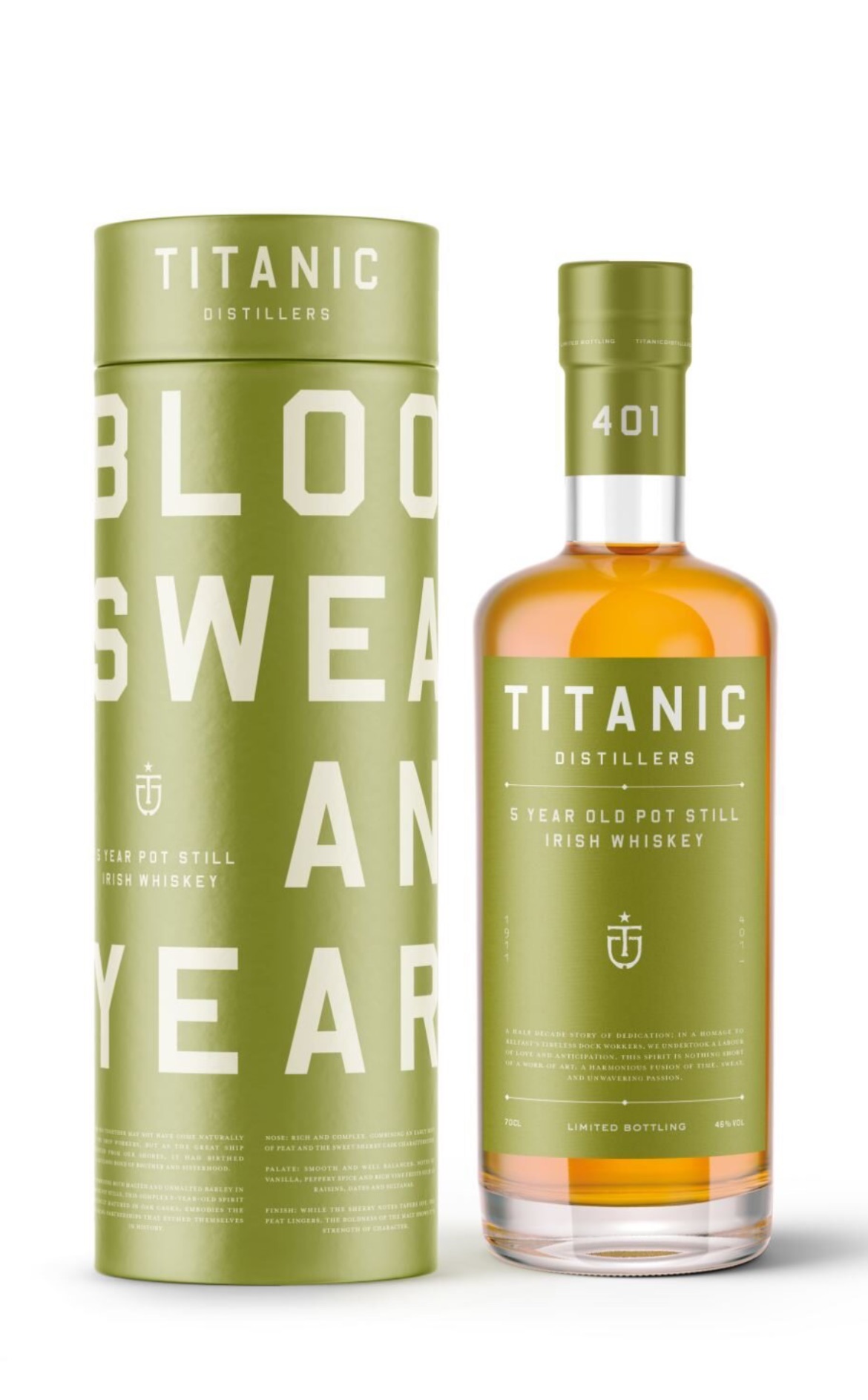Titanic Distillers Premium Whiskey - Pot Still 5 Jahre- 0,7l vol.46%