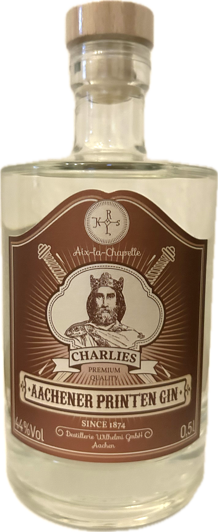 Charlies - Aachener Printen Gin - Wilhelmi Aachen - Dry Gin - 0,5l - 44% vol.
