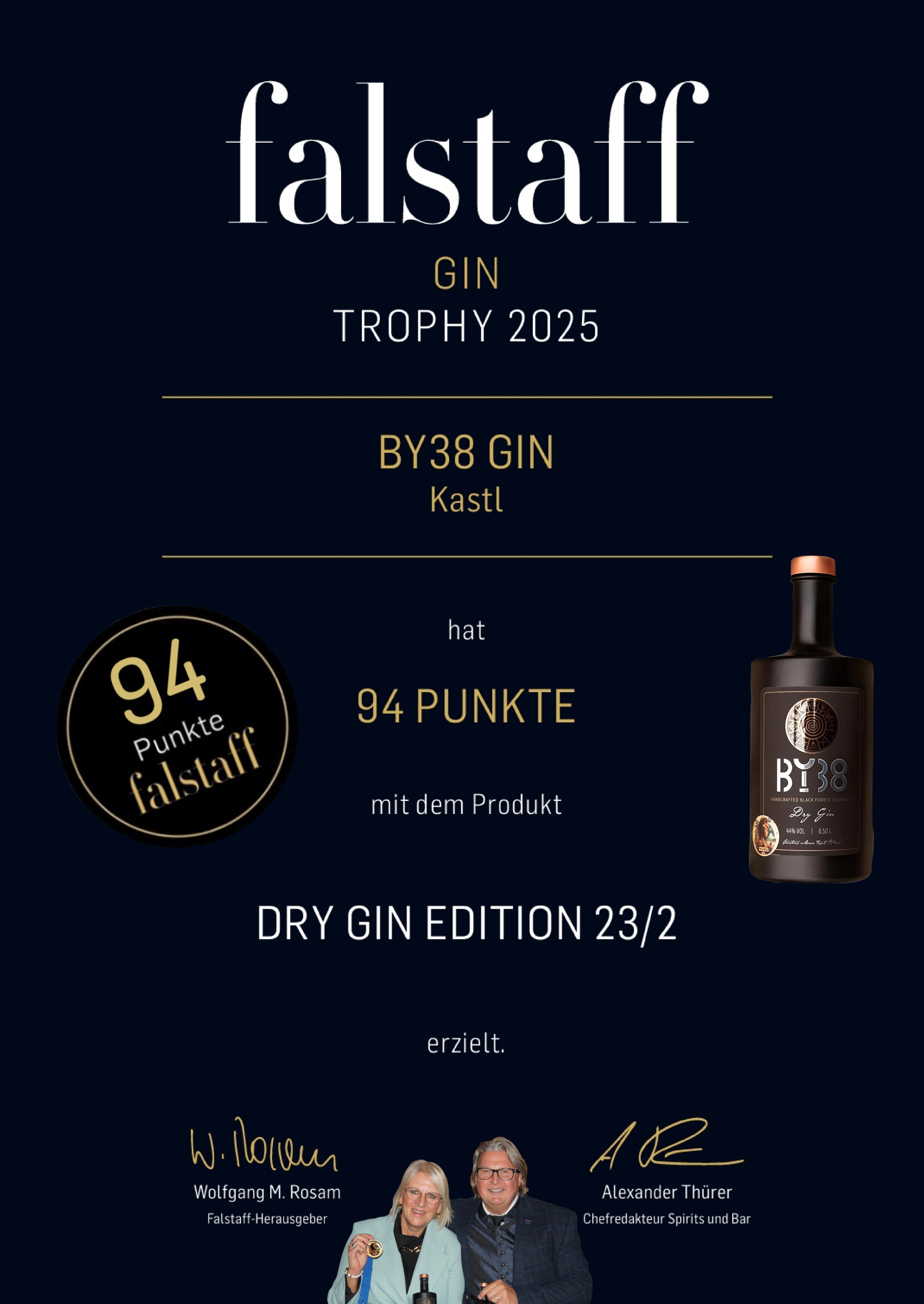 BY38 Dry Gin 0,5l vol.44%